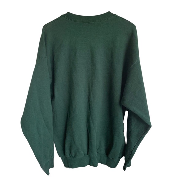 Vintage Crewneck Sweatshirt Fall Green Leaf Embroidered Sweater Adult size XL - Picture 4 of 6